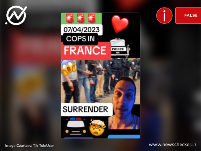 Old video falsely claiming surrender of police in France riots goes viral